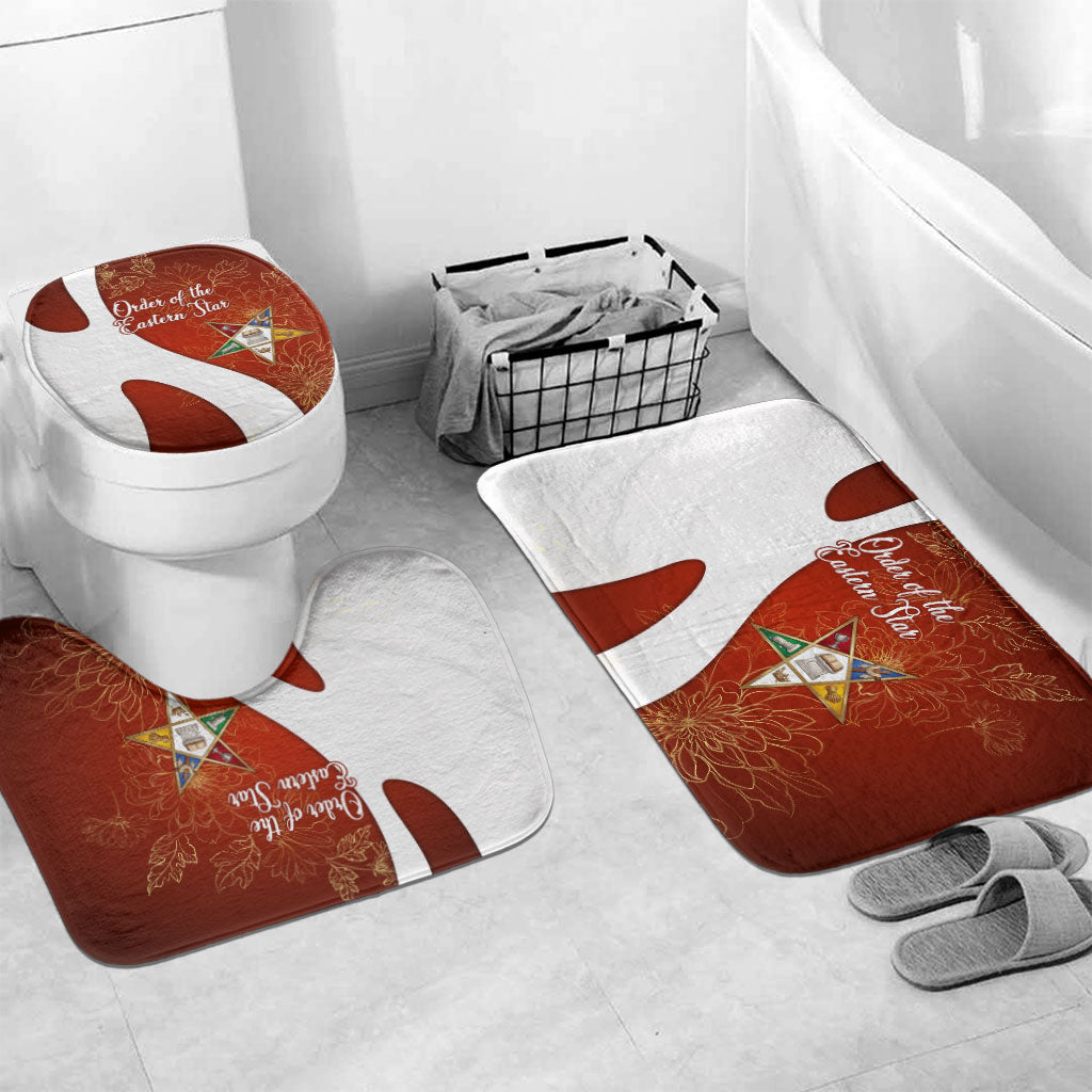 OES Order Of The Eastern Star Bathroom Set Five Pointed Star Emblem With Gold Floral Art