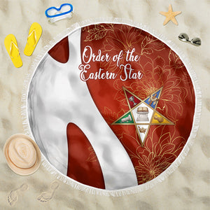 OES Order Of The Eastern Star Beach Blanket Five Pointed Star Emblem With Gold Floral Art