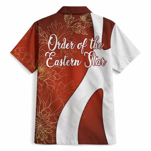 OES Order Of The Eastern Star Hawaiian Shirt Five Pointed Star Emblem With Gold Floral Art