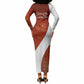 OES Order Of The Eastern Star Long Sleeve Bodycon Dress Five Pointed Star Emblem With Gold Floral Art