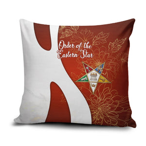 OES Order Of The Eastern Star Pillow Cover Five Pointed Star Emblem With Gold Floral Art
