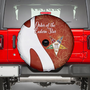 OES Order Of The Eastern Star Spare Tire Cover Five Pointed Star Emblem With Gold Floral Art