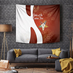 OES Order Of The Eastern Star Tapestry Five Pointed Star Emblem With Gold Floral Art