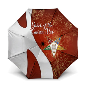 OES Order Of The Eastern Star Umbrella Five Pointed Star Emblem With Gold Floral Art