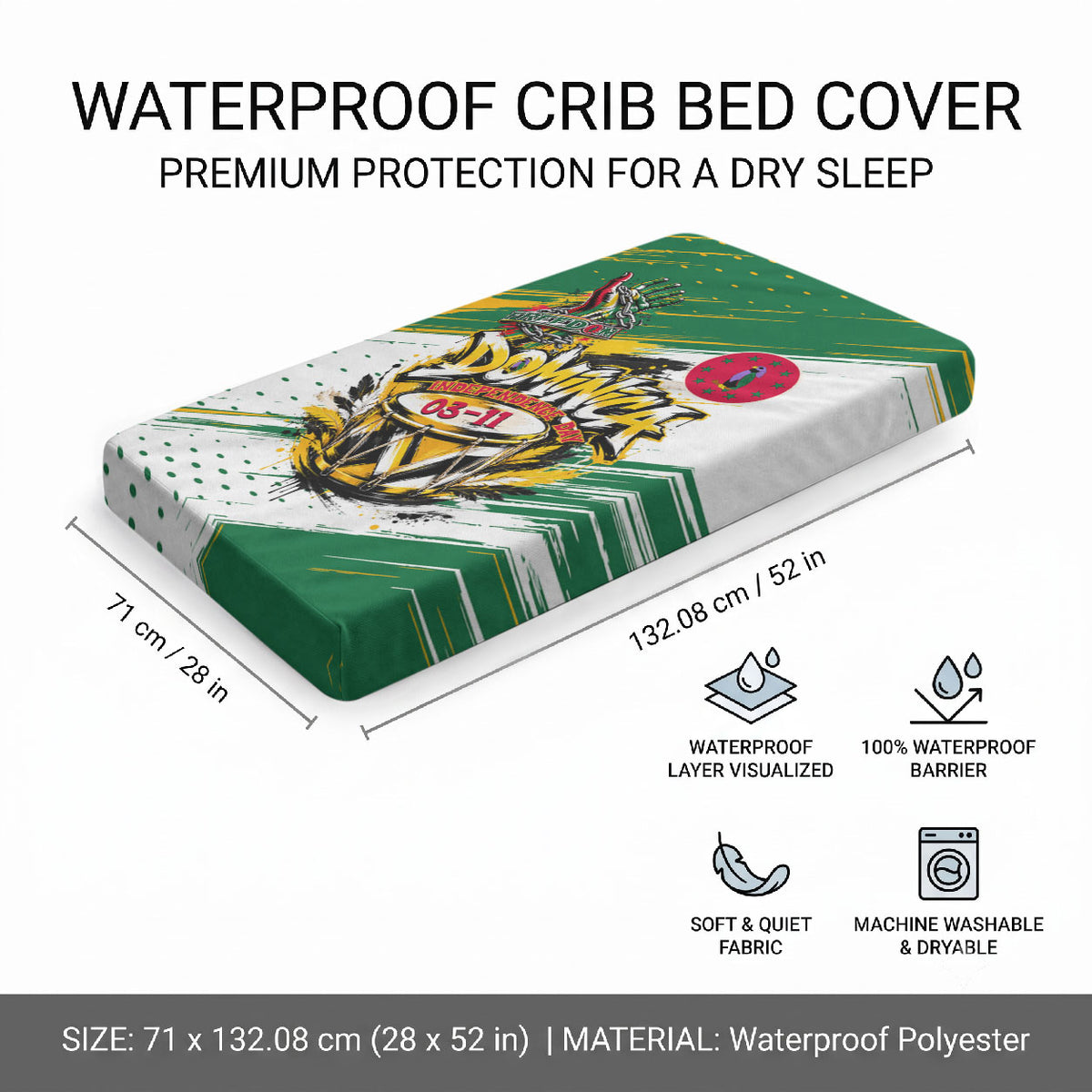 Dominica Independence Day Baby Bed Cover Caribbean Culture Island Pride
