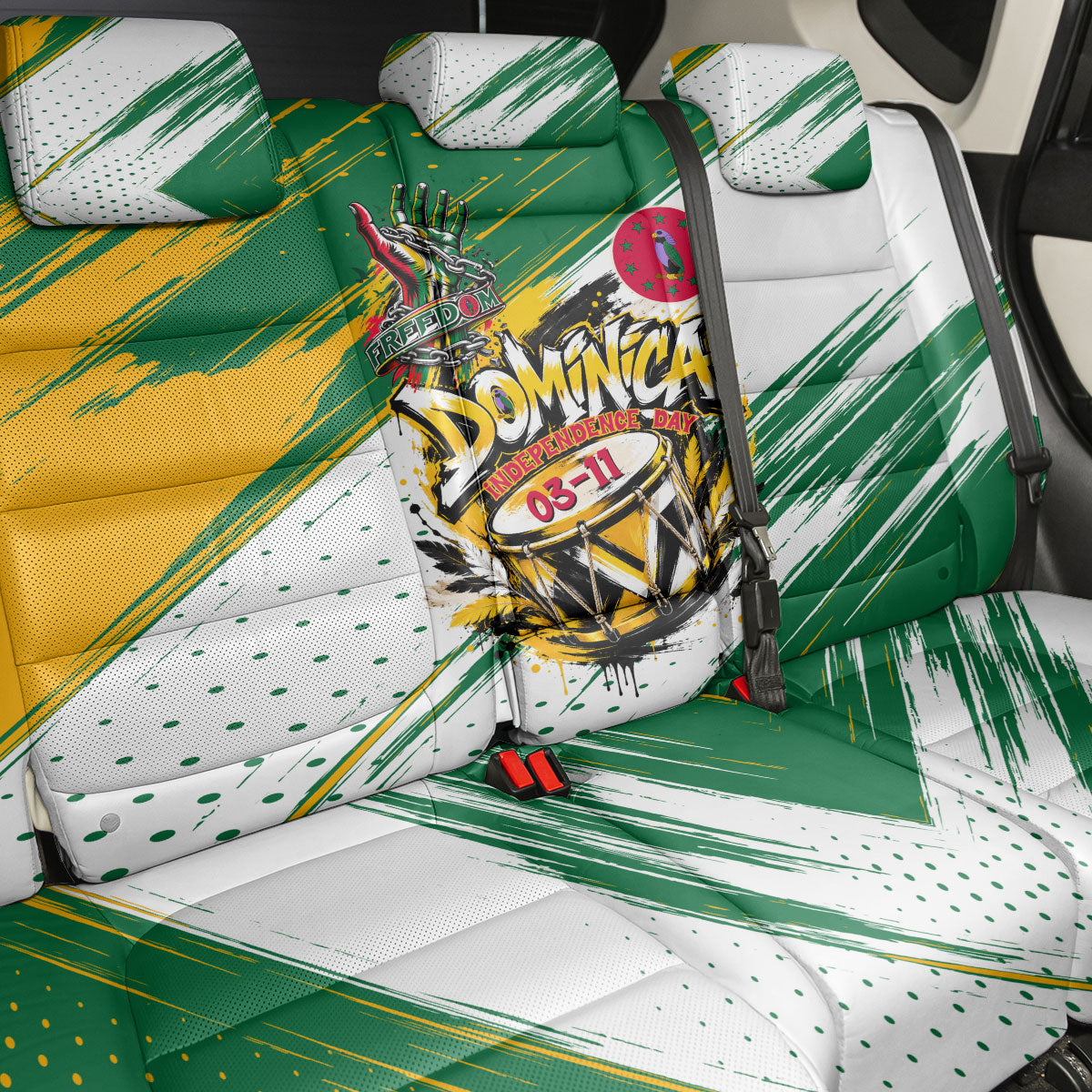 Dominica Independence Day Back Car Seat Cover Caribbean Culture Island Pride