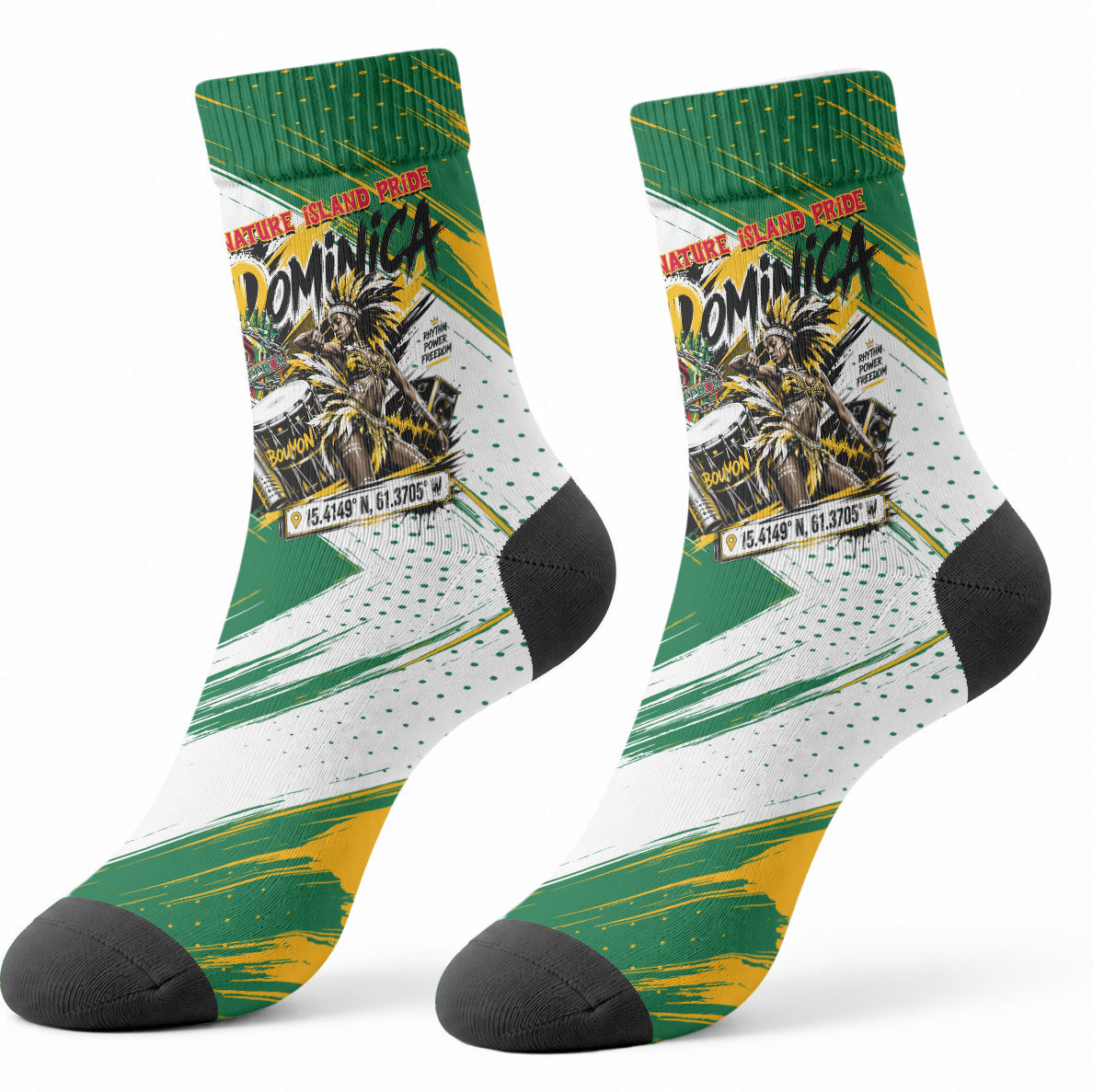 Dominica Independence Day Crew Socks Caribbean Culture Island Pride