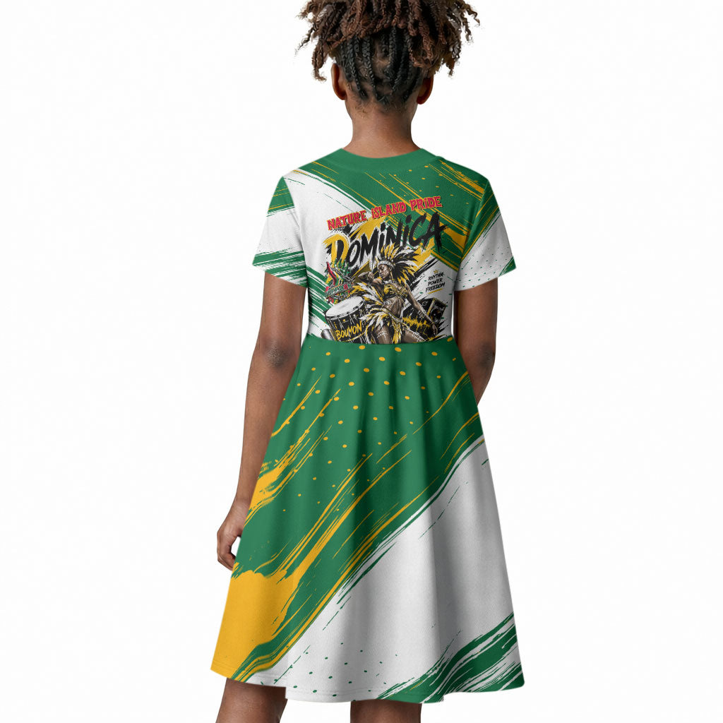 Dominica Independence Day Kid Short Sleeve Dress Caribbean Culture Island Pride
