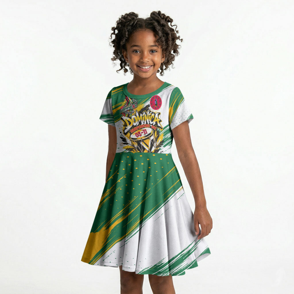 Dominica Independence Day Kid Short Sleeve Dress Caribbean Culture Island Pride