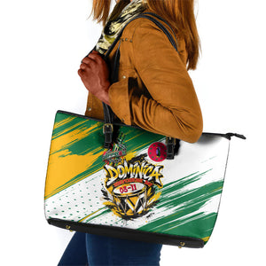 Dominica Independence Day Leather Tote Bag Caribbean Culture Island Pride