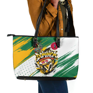Dominica Independence Day Leather Tote Bag Caribbean Culture Island Pride