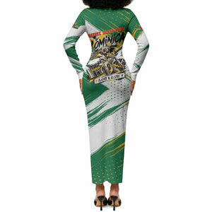 Dominica Independence Day Long Sleeve Bodycon Dress Caribbean Culture Island Pride