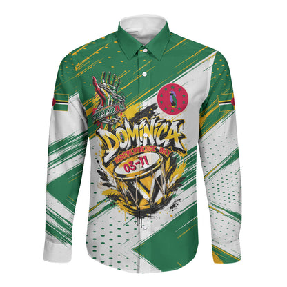 Dominica Independence Day Long Sleeve Button Shirt Caribbean Culture Island Pride