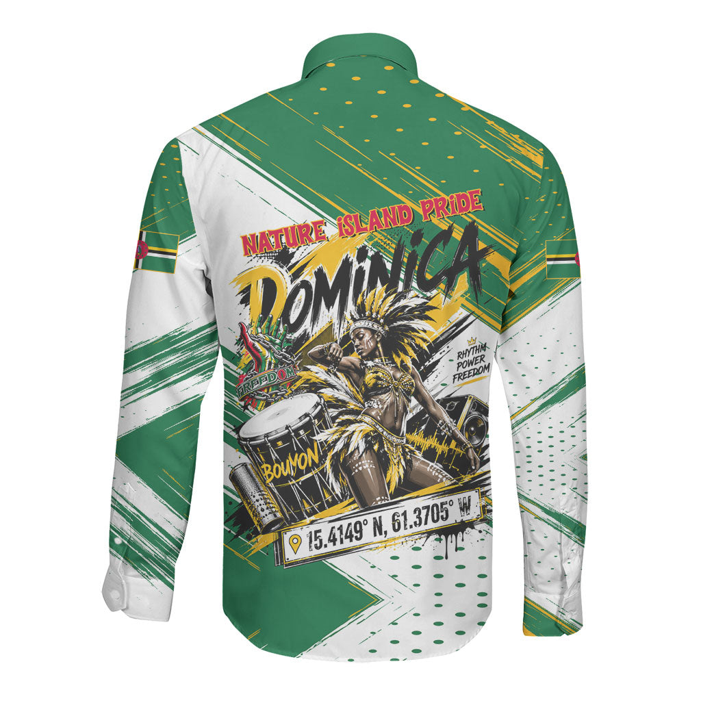 Dominica Independence Day Long Sleeve Button Shirt Caribbean Culture Island Pride