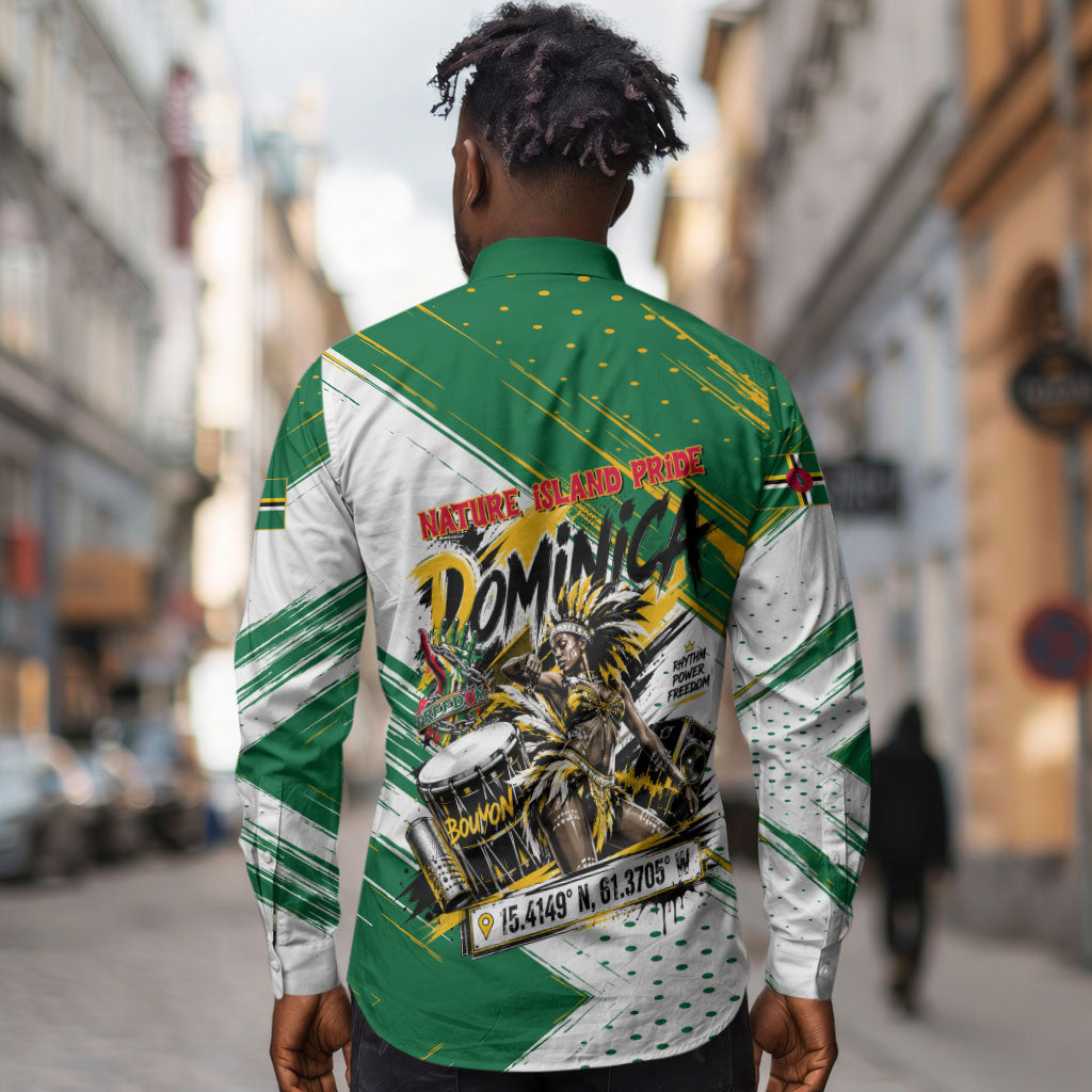 Dominica Independence Day Long Sleeve Button Shirt Caribbean Culture Island Pride