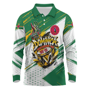 Dominica Independence Day Long Sleeve Polo Shirt Caribbean Culture Island Pride