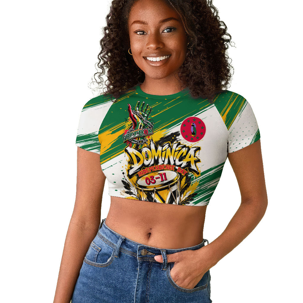 Dominica Independence Day Raglan Cropped T shirt Caribbean Culture Island Pride