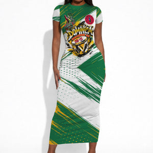 Dominica Independence Day Short Sleeve Bodycon Dress Caribbean Culture Island Pride