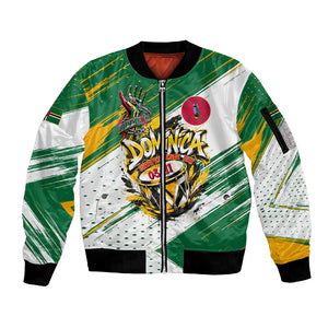 Dominica Independence Day Sleeve Zip Bomber Jacket Caribbean Culture Island Pride