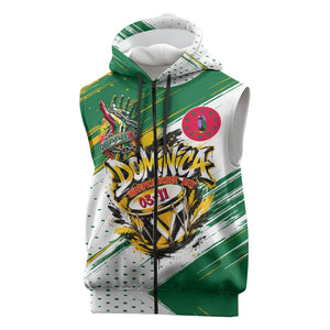 Dominica Independence Day Sleeveless Zip Hoodie Caribbean Culture Island Pride