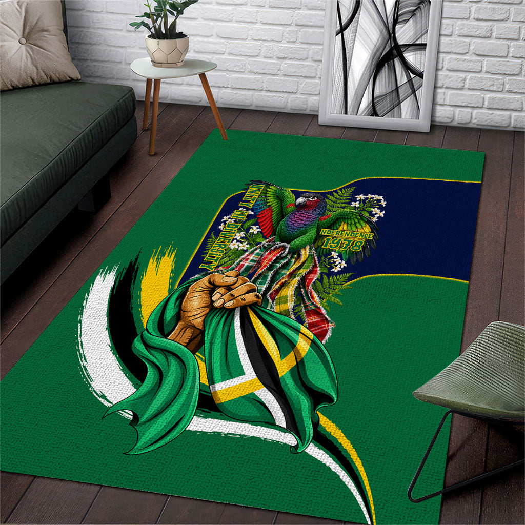 Dominica Independence Day Area Rug Sisserou Parrot Creole Culture Island Flag Art