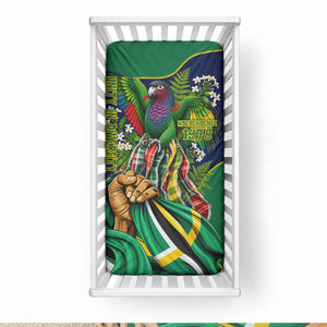 Dominica Independence Day Baby Bed Cover Sisserou Parrot Creole Culture Island Flag Art