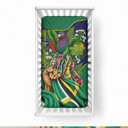 Dominica Independence Day Baby Bed Cover Sisserou Parrot Creole Culture Island Flag Art