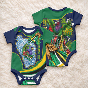 Dominica Independence Day Baby Onesie Sisserou Parrot Creole Culture Island Flag Art