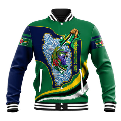 Dominica Independence Day Baseball Jacket Sisserou Parrot Creole Culture Island Flag Art