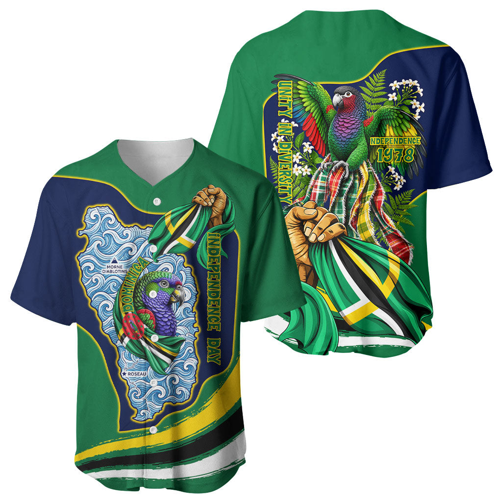 Dominica Independence Day Baseball Jersey Sisserou Parrot Creole Culture Island Flag Art