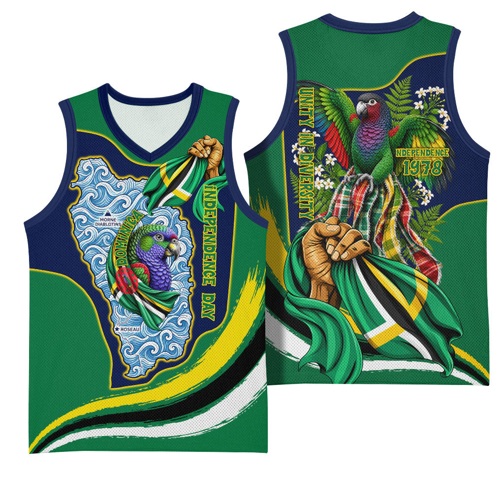 Dominica Independence Day Basketball Jersey Sisserou Parrot Creole Culture Island Flag Art