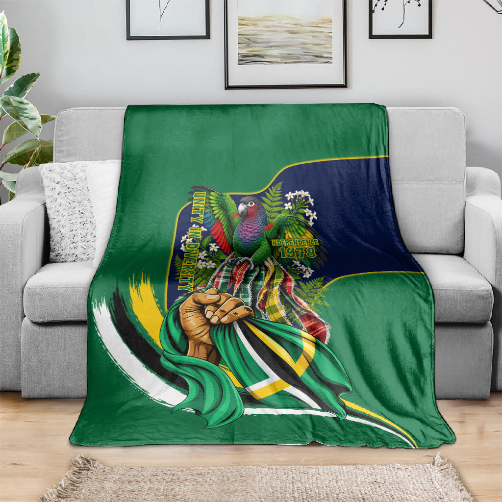 Dominica Independence Day Blanket Sisserou Parrot Creole Culture Island Flag Art