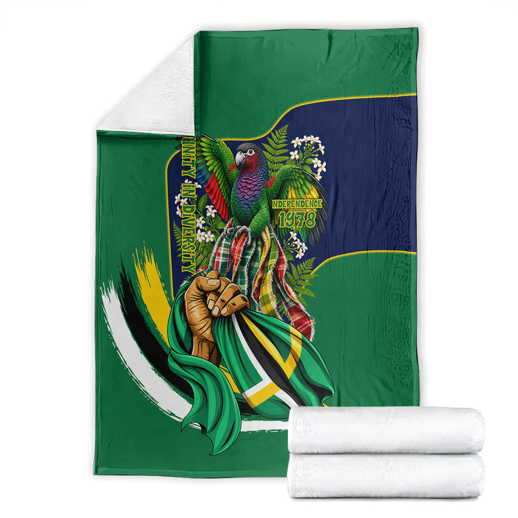 Dominica Independence Day Blanket Sisserou Parrot Creole Culture Island Flag Art