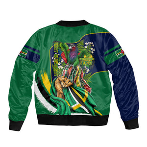 Dominica Independence Day Bomber Jacket Sisserou Parrot Creole Culture Island Flag Art