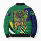 Dominica Independence Day Bomber Puffer Jacket Sisserou Parrot Creole Culture Island Flag Art