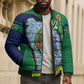 Dominica Independence Day Bomber Puffer Jacket Sisserou Parrot Creole Culture Island Flag Art