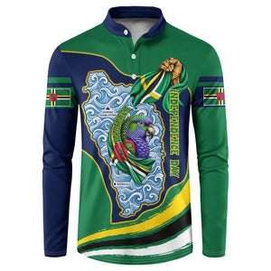 Dominica Independence Day Button Sweatshirt Sisserou Parrot Creole Culture Island Flag Art