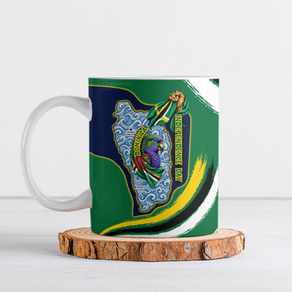 Dominica Independence Day Ceramic Mug Sisserou Parrot Creole Culture Island Flag Art
