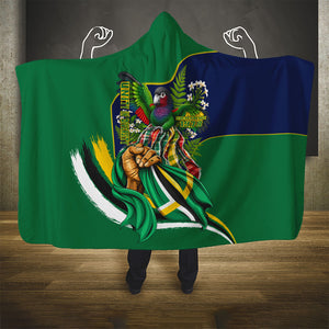 Dominica Independence Day Hooded Blanket Sisserou Parrot Creole Culture Island Flag Art