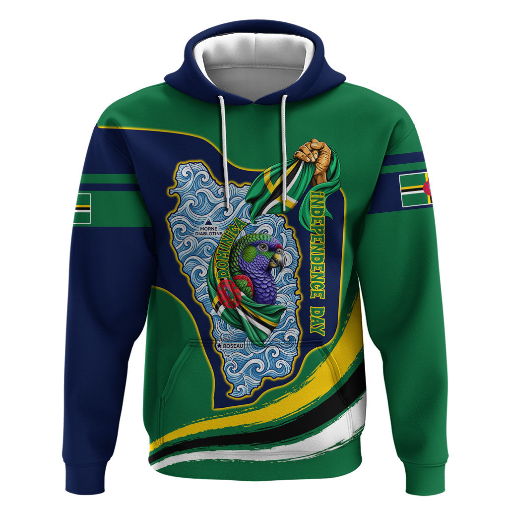 Dominica Independence Day Hoodie Sisserou Parrot Creole Culture Island Flag Art