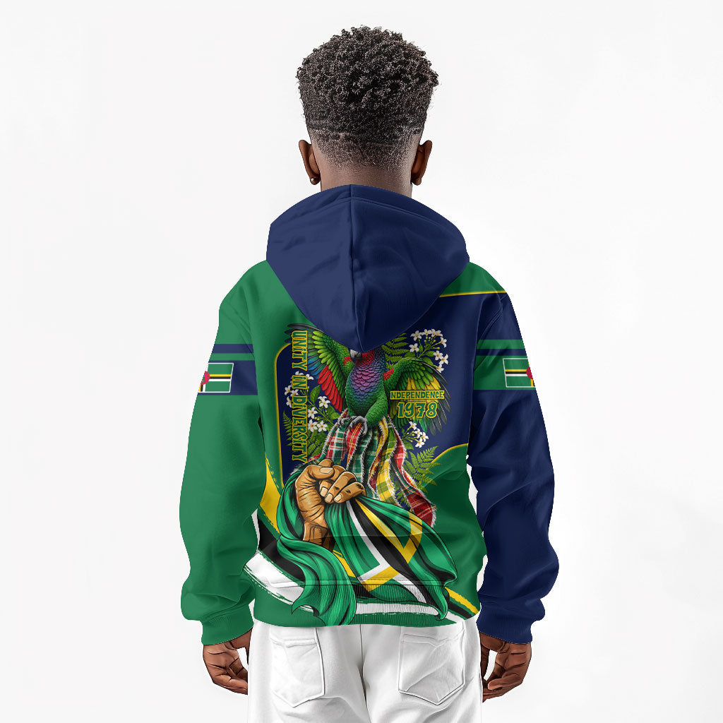 Dominica Independence Day Kid Hoodie Sisserou Parrot Creole Culture Island Flag Art
