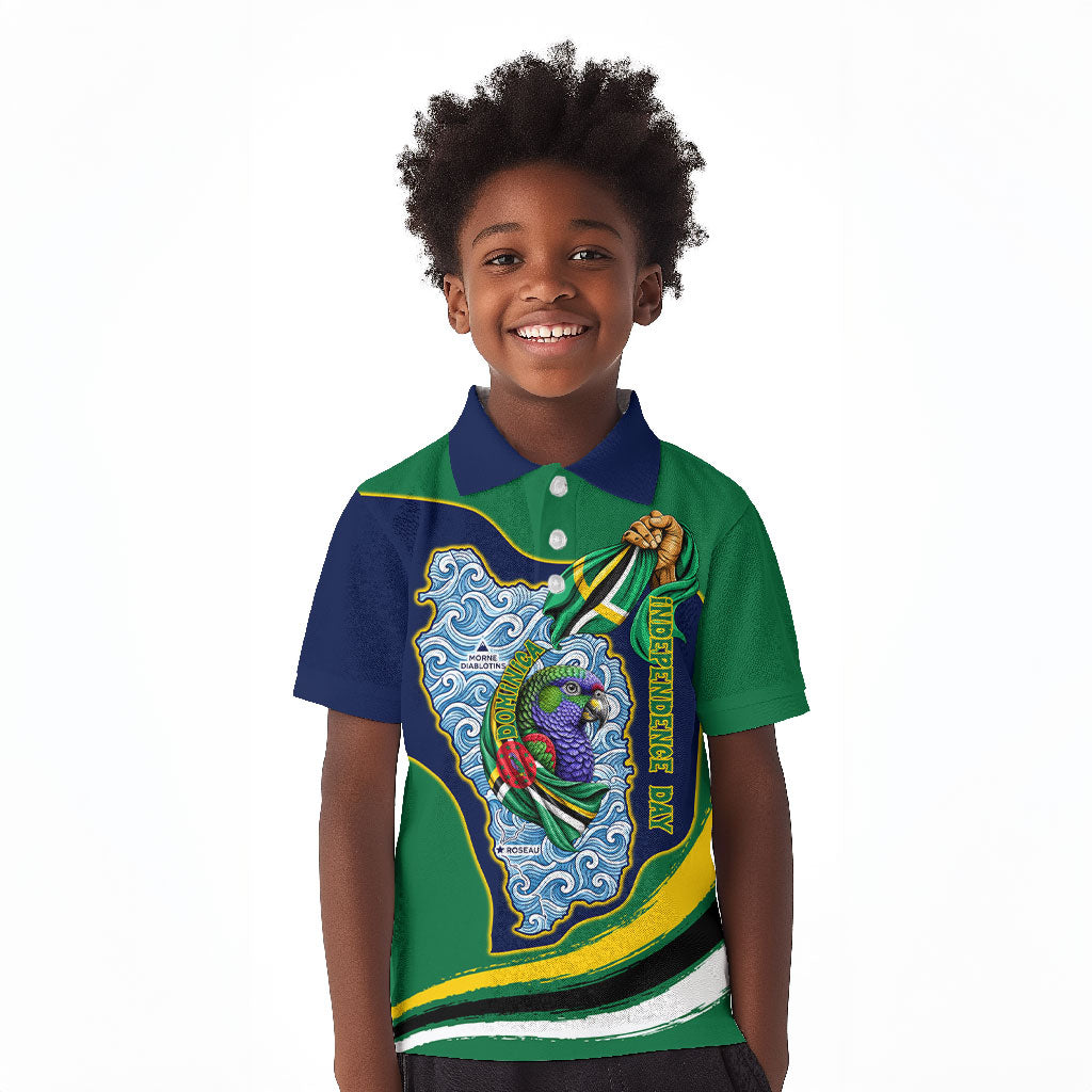 Dominica Independence Day Kid Polo Shirt Sisserou Parrot Creole Culture Island Flag Art
