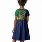 Dominica Independence Day Kid Short Sleeve Dress Sisserou Parrot Creole Culture Island Flag Art