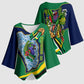 Dominica Independence Day Kimono Sleeve Blouse Sisserou Parrot Creole Culture Island Flag Art