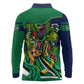Dominica Independence Day Long Sleeve Polo Shirt Sisserou Parrot Creole Culture Island Flag Art