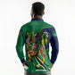 Dominica Independence Day Long Sleeve Polo Shirt Sisserou Parrot Creole Culture Island Flag Art