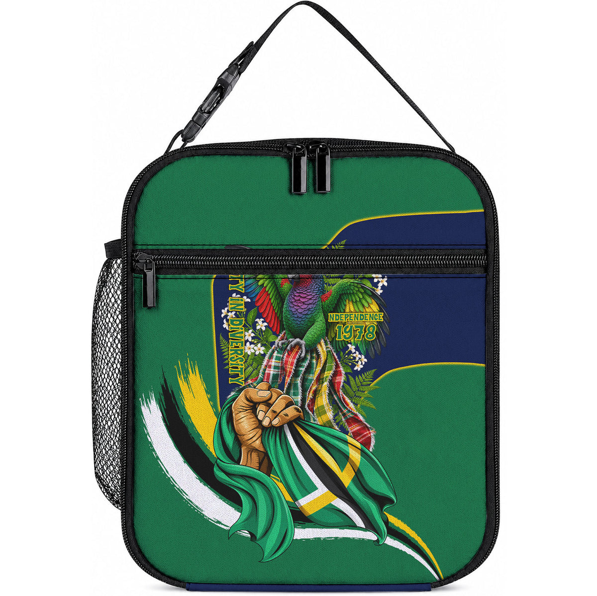 Dominica Independence Day Lunch Bag Sisserou Parrot Creole Culture Island Flag Art