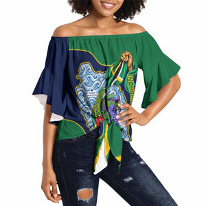 Dominica Independence Day Off Shoulder Wrap Waist Top Sisserou Parrot Creole Culture Island Flag Art