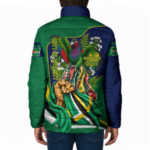 Dominica Independence Day Padded Jacket Sisserou Parrot Creole Culture Island Flag Art