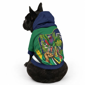Dominica Independence Day Pet Hoodie Sisserou Parrot Creole Culture Island Flag Art